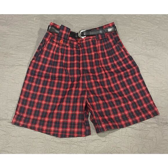 JJ Fargo Pants - JJ Fargo 11/12 Plaid High Waisted Women’s Shorts with Belt New Vintage